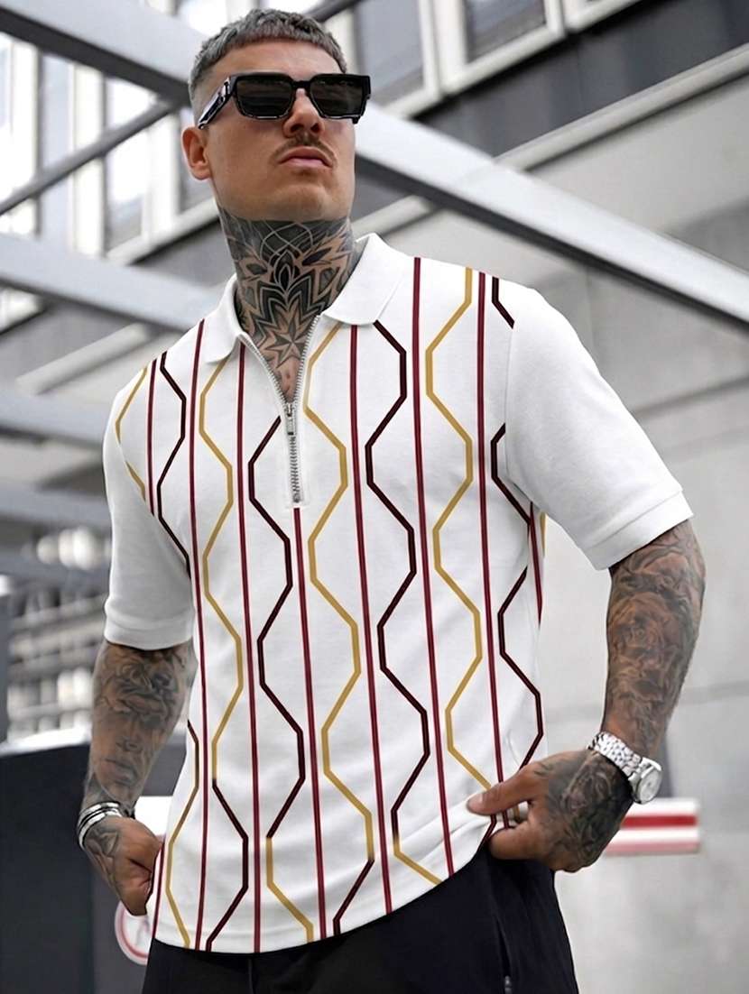 men printed short sleeves polo t-shirt - 22569010 -  Standard Image - 2