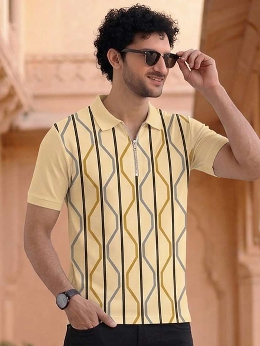 men printed short sleeves polo t-shirt - 22569051 -  Standard Image - 2