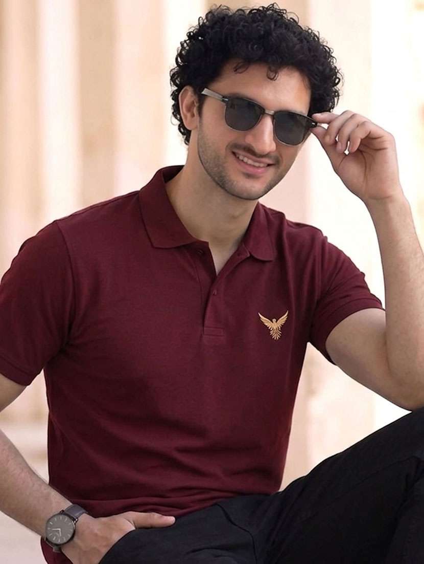 men solid short sleeve regular fit polo t-shirt - 22569075 -  Standard Image - 2