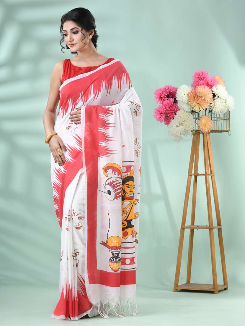 women printed handloom saree with blouse - 22569287 -  Standard Image - 2