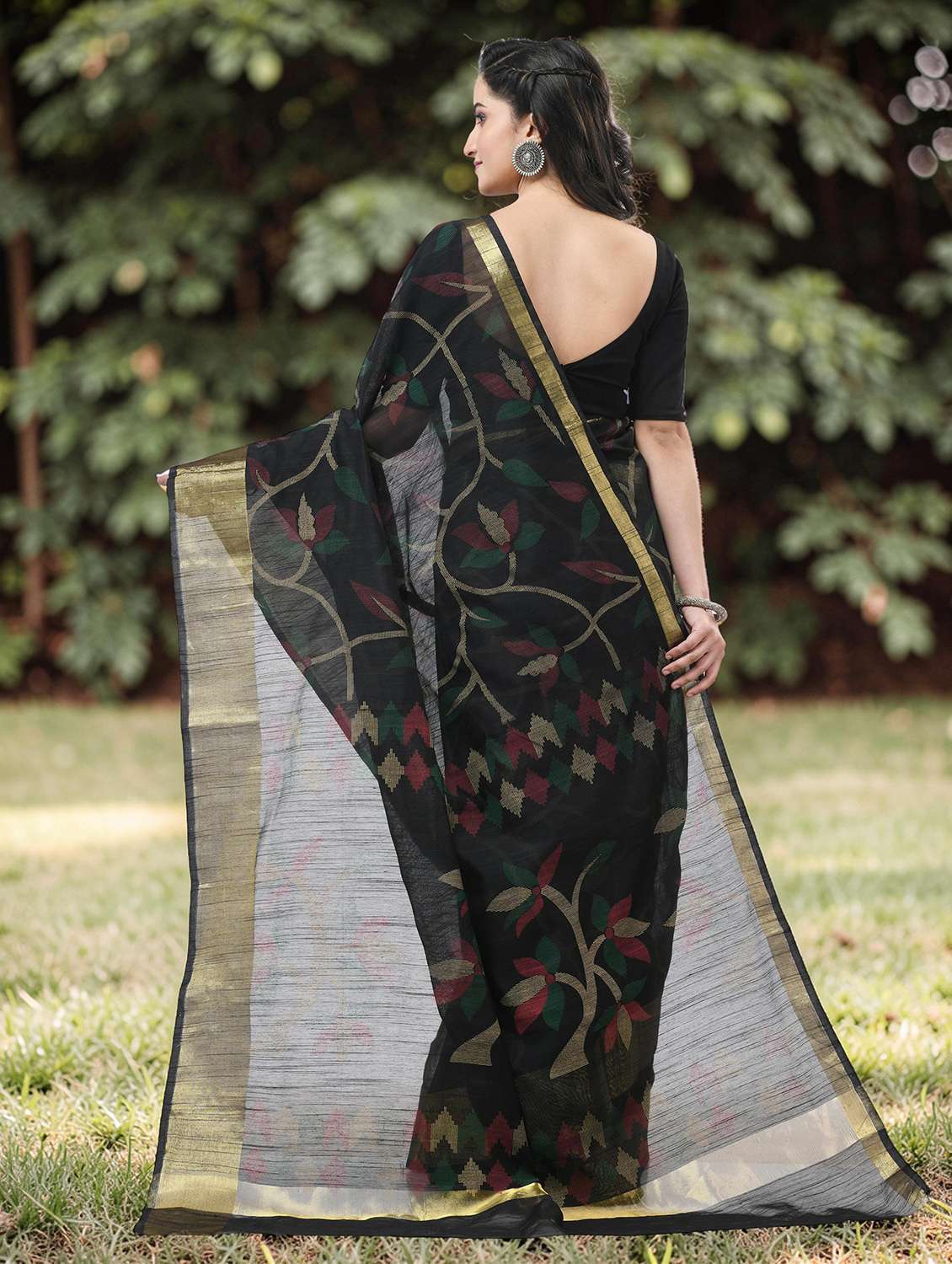 women printed handloom saree with blouse - 22569381 -  Standard Image - 2