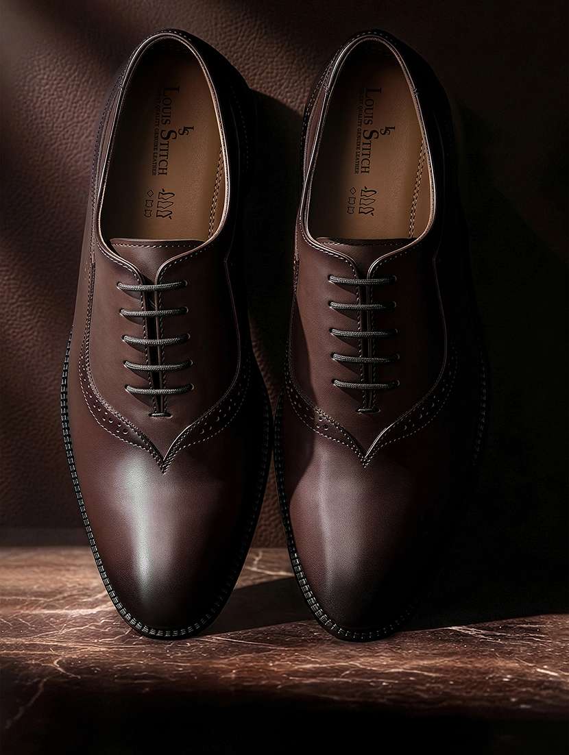 men textured lace up oxford shoes