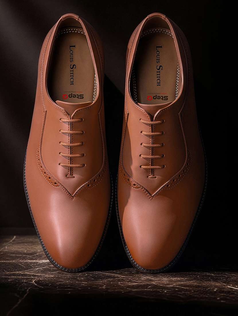 men textured lace up oxford shoes