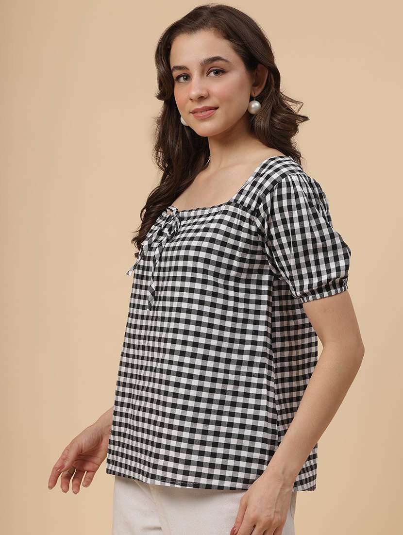 women printed puff sleeves regular top - 22570230 -  Standard Image - 2