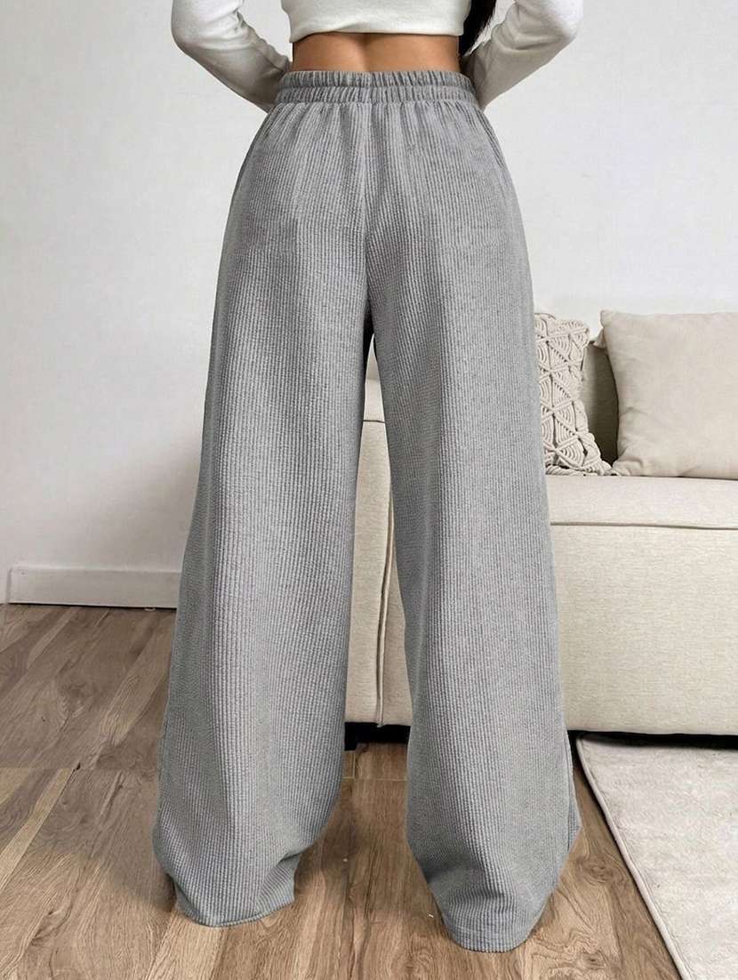 women self design mid rise wide leg trouser - 22570307 -  Standard Image - 2