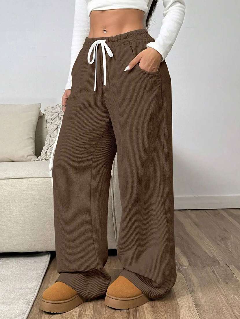 women self design mid rise wide leg trouser - 22570311 -  Standard Image - 2