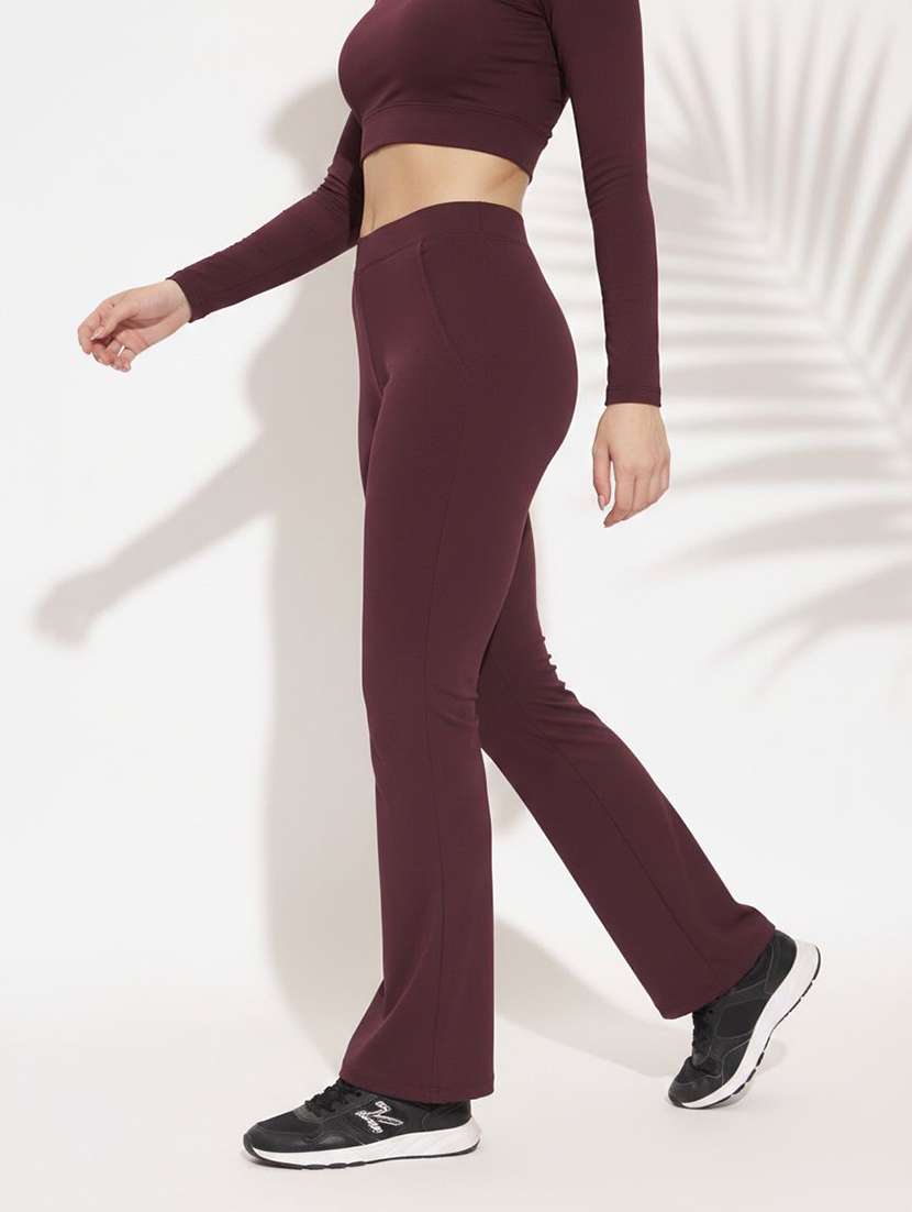 women solid high rise yoga pant - 22570320 -  Standard Image - 2