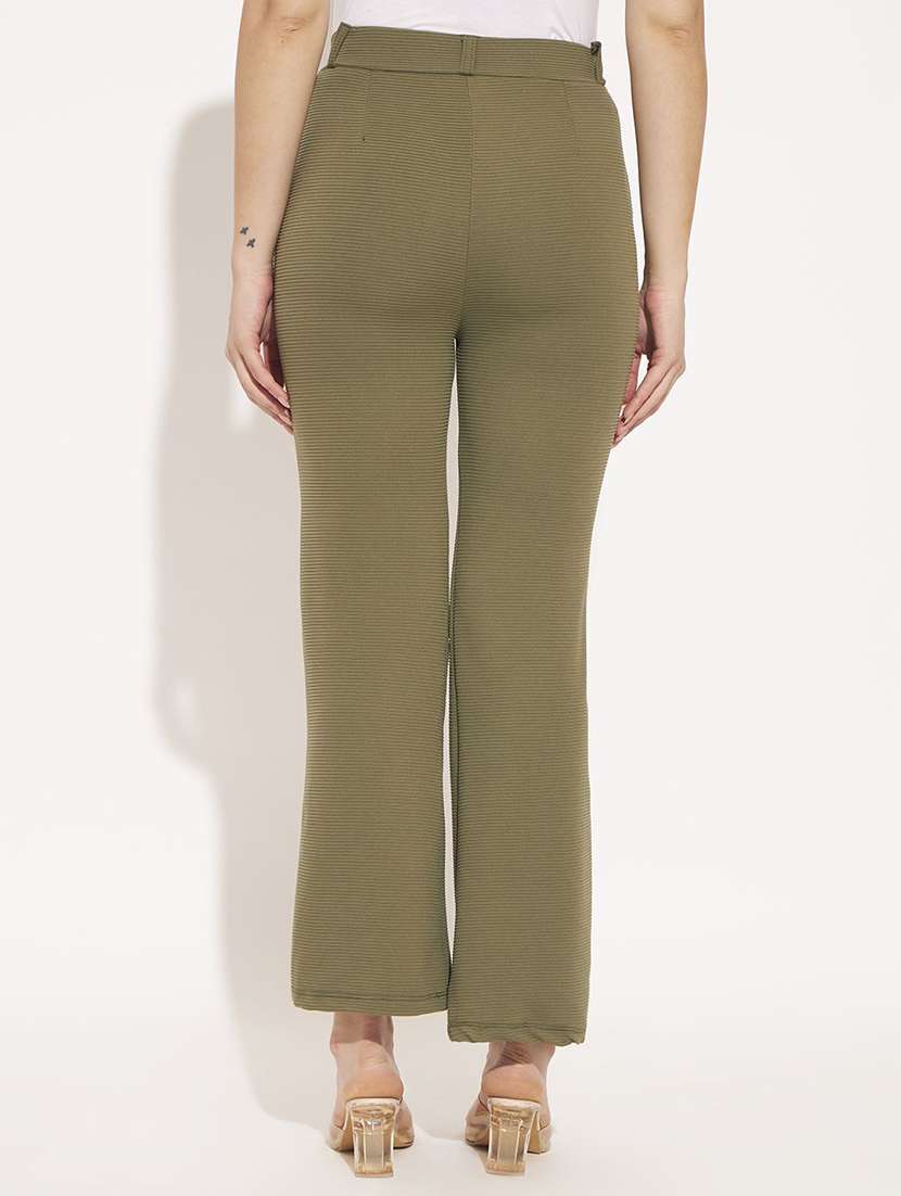 women self design mid rise straight trouser - 22570361 -  Standard Image - 2