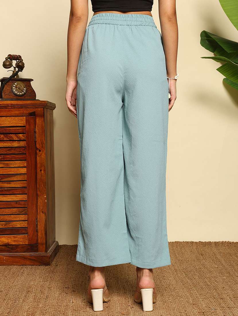 women textured mid rise wide leg trouser - 22570365 -  Standard Image - 2