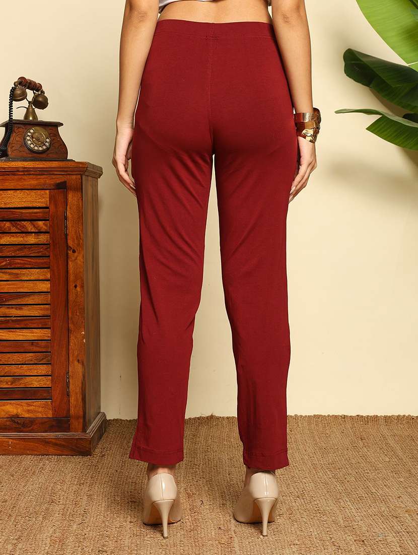 women solid mid rise tapered  pant  - 22570393 -  Standard Image - 2