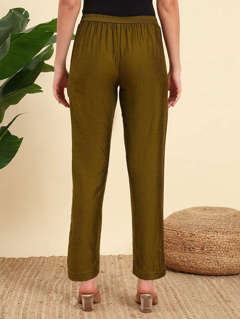 women solid  mid rise straight pant - 22570415 -  Standard Image - 2