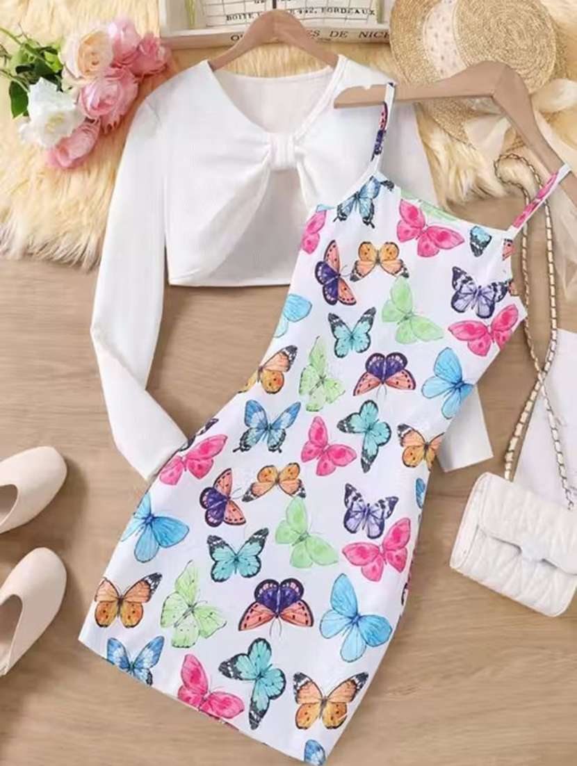 girls printed long sleeves a-line dress - 22570470 -  Standard Image - 2