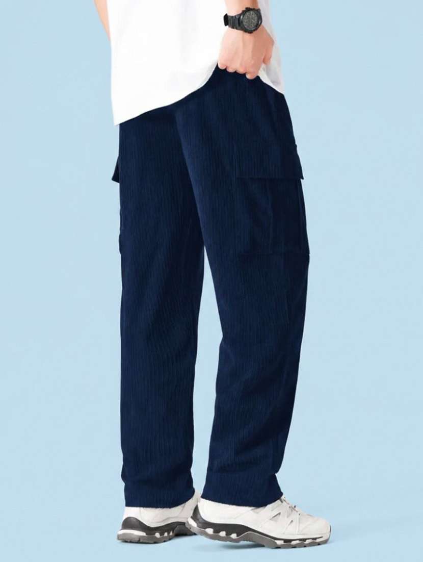 men solid mid rise regular fit cargo pantv - 22570486 -  Standard Image - 2
