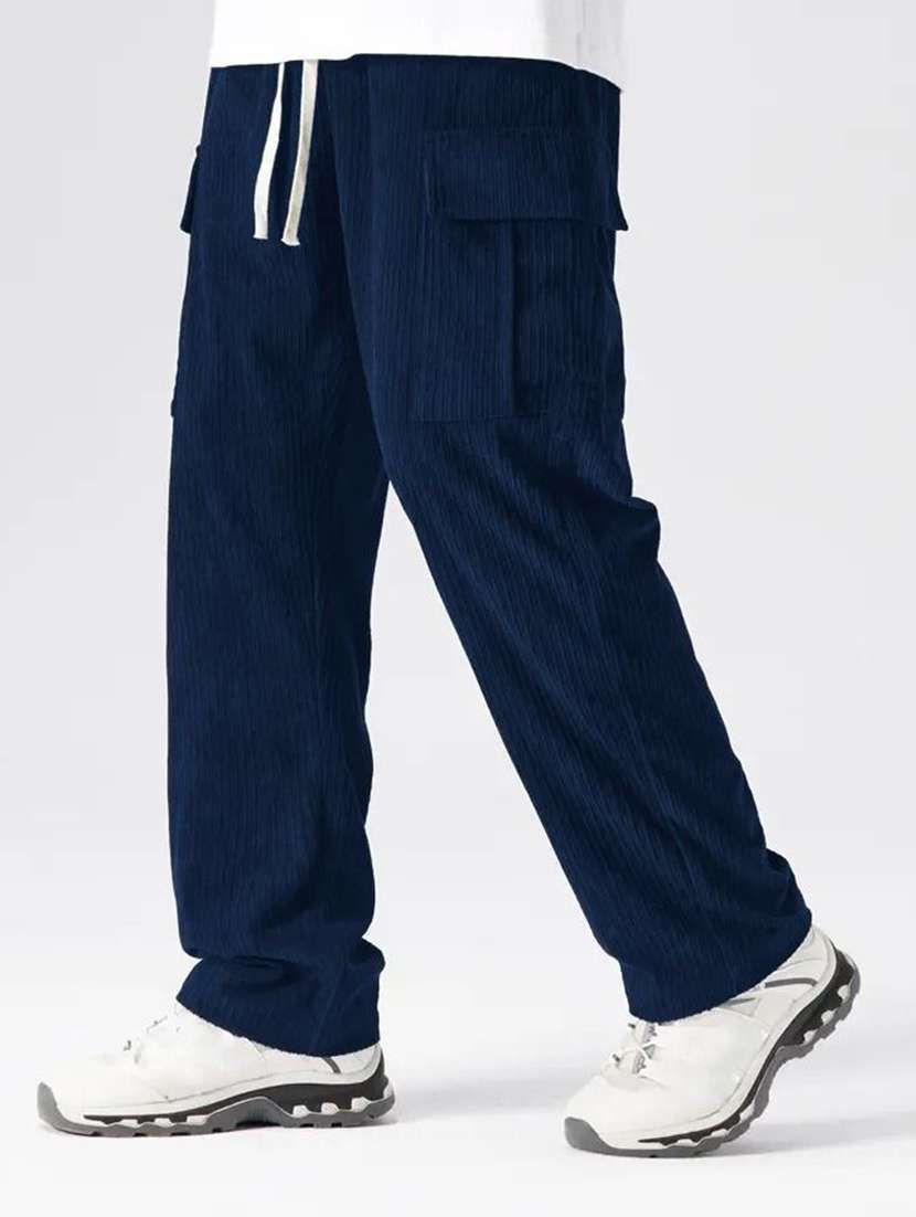 men solid mid rise relaxed fit cargo pant - 22570507 -  Standard Image - 2