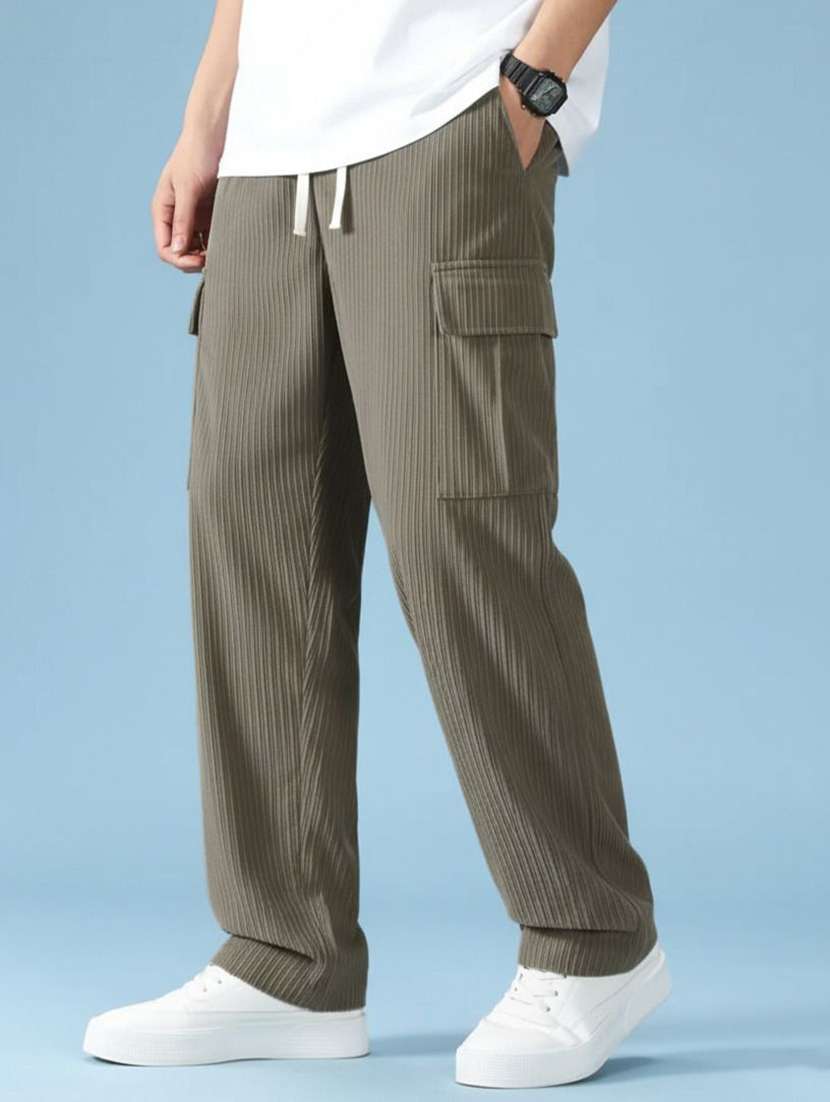 men solid mid rise relaxed fit cargo pant - 22570510 -  Standard Image - 2