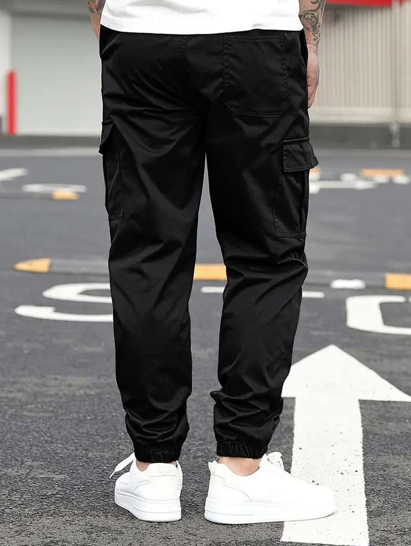 men solid mid rise regular fit jogger - 22570511 -  Standard Image - 2