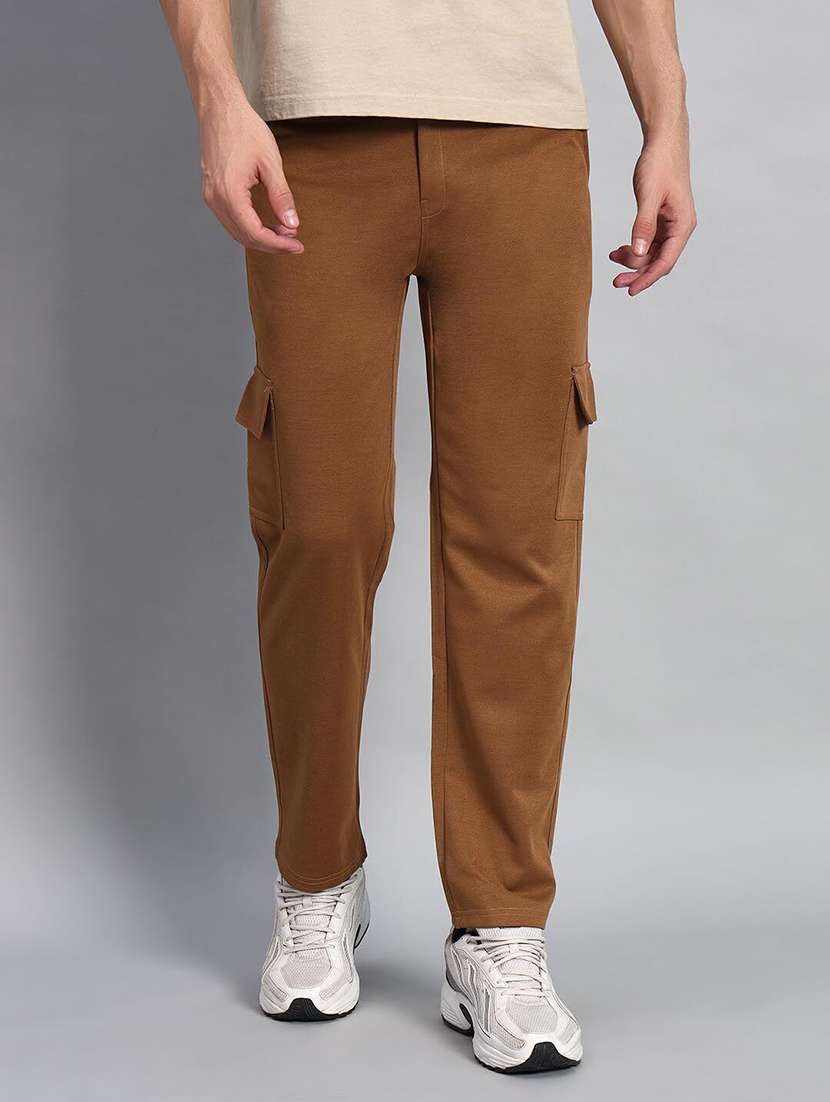 men solid mid rise regular fit cargo pant - 22570527 -  Standard Image - 2