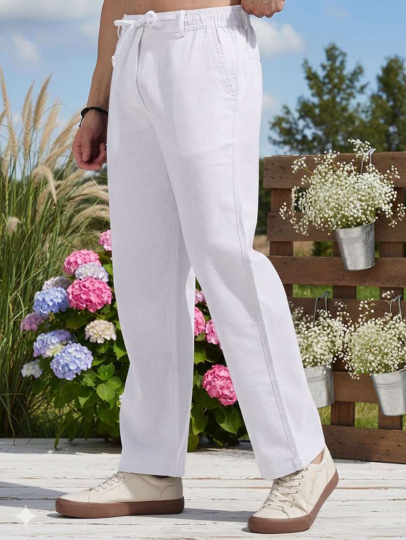 men solid mid rise relaxed fit flat front trouser - 22570692 -  Standard Image - 2
