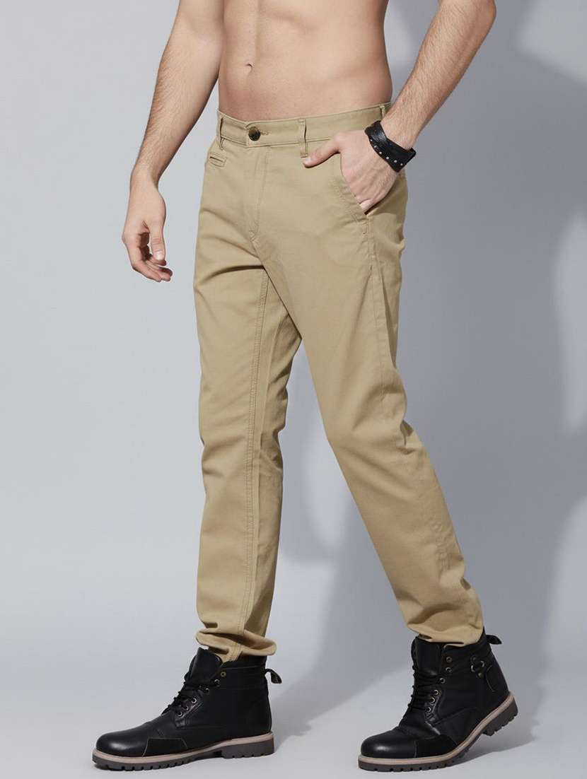 men solid mid rise slim fit chinos - 22570696 -  Standard Image - 2