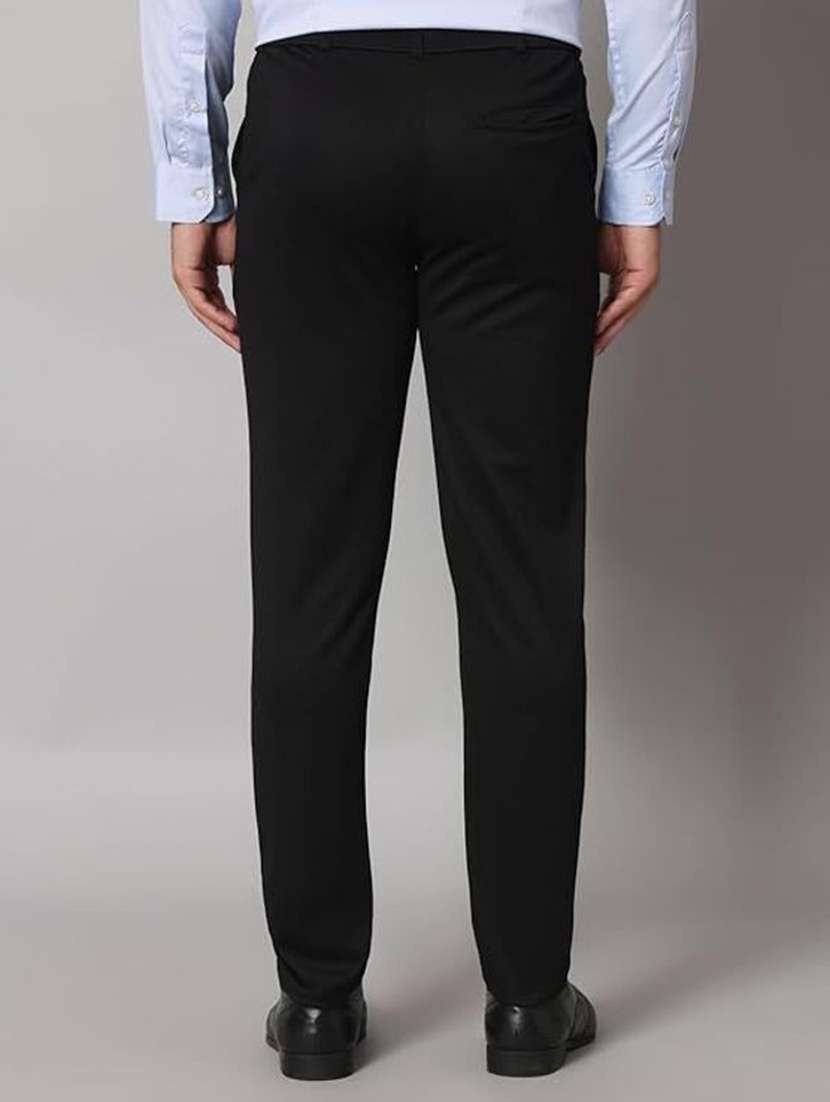 men solid mid rise slim fit formal trouser - 22570715 -  Standard Image - 2