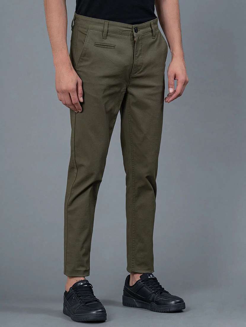 men solid mid rise slim fit chinos - 22570722 -  Standard Image - 2