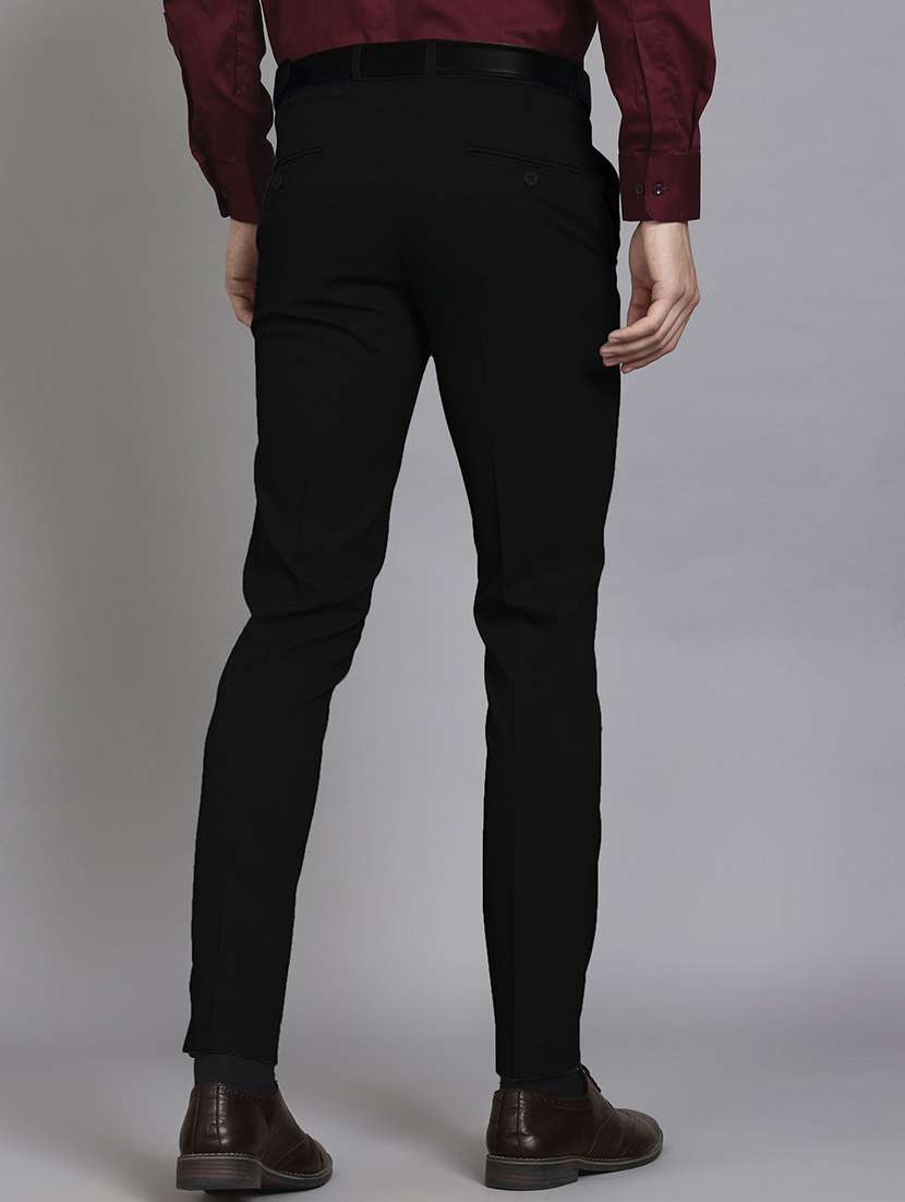 men solid mid rise slim fit formal trouser - 22570724 -  Standard Image - 2