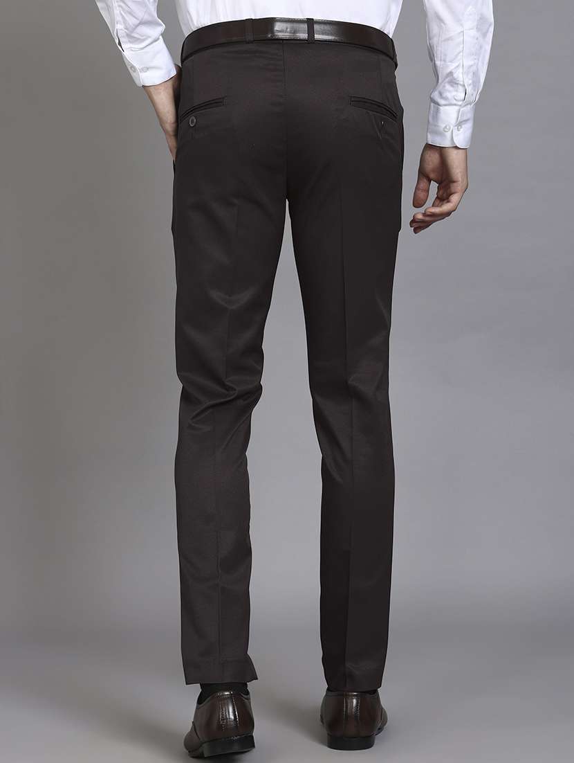 men solid mid rise flat front formal trouser - 22570729 -  Standard Image - 2