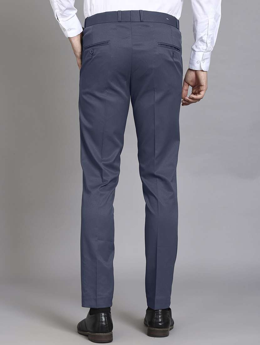 men solid mid rise flat front formal trouser - 22570733 -  Standard Image - 2