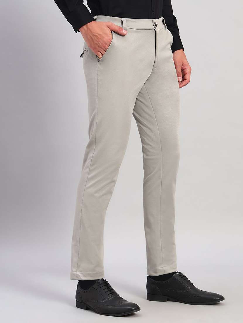men solid mid rise flat front formal trouser - 22570734 -  Standard Image - 2