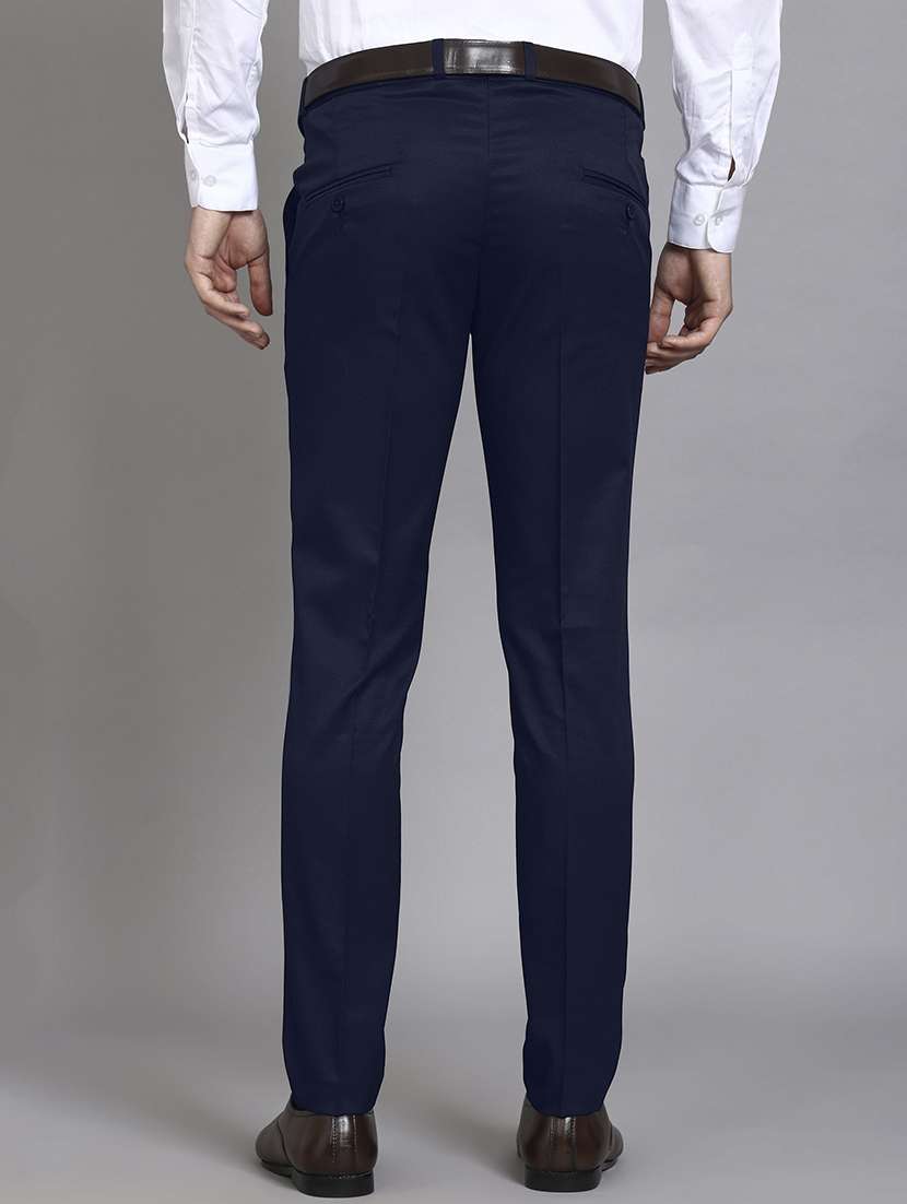 men solid mid rise flat front formal trouser - 22570735 -  Standard Image - 2
