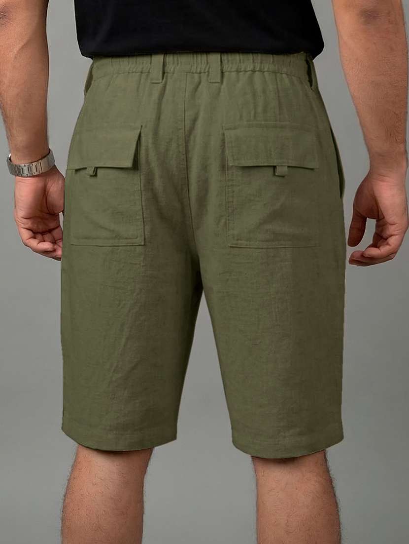 men solid mid rise regular fit shorts - 22570739 -  Standard Image - 2