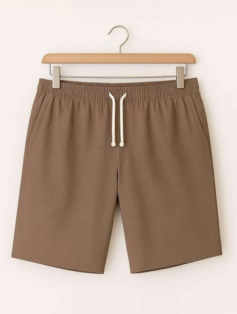 men textured mid rise regular fit shorts - 22570794 -  Standard Image - 2