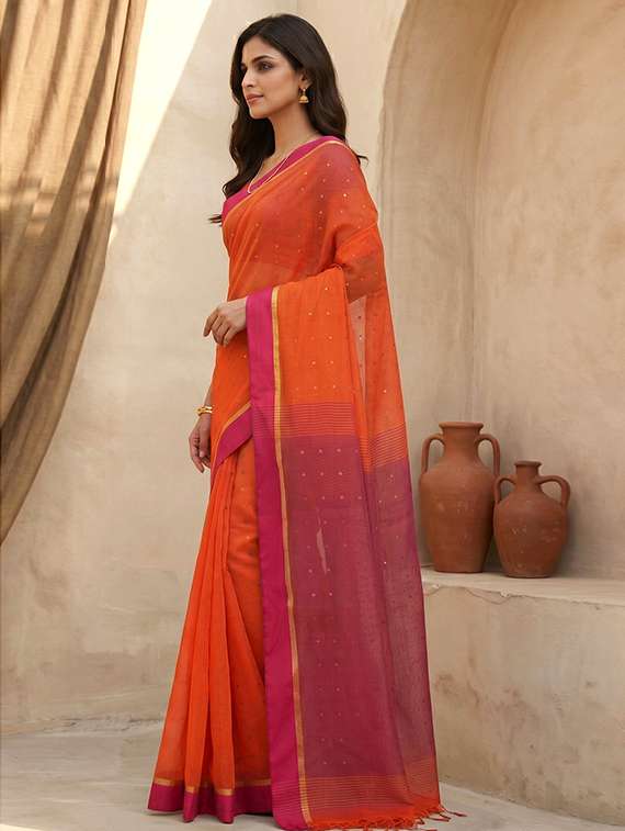 Women Self Design Handloom Saree With Blouse - 22570916 -  Standard Image - 2