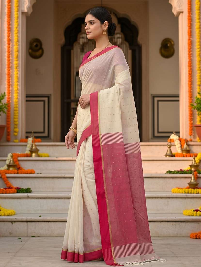 Women Self Design Handloom Saree With Blouse - 22570922 -  Standard Image - 2