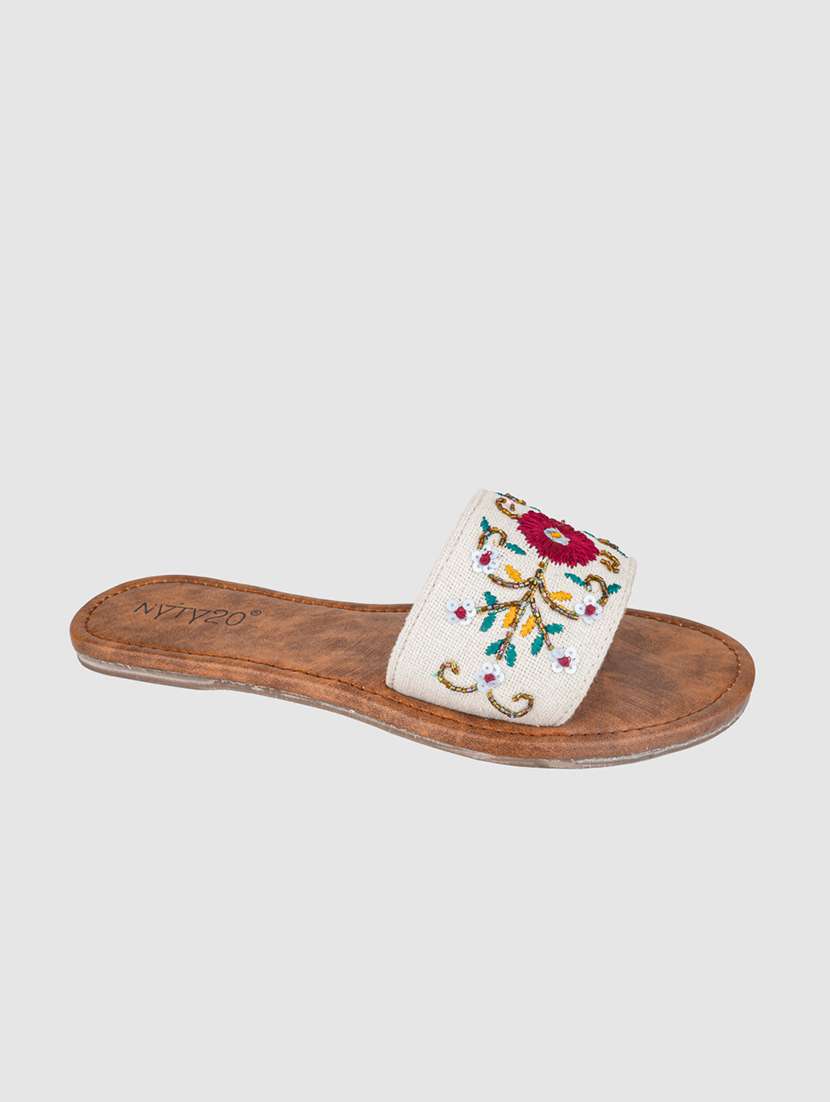 women embroidered slip on flats - 22571042 -  Standard Image - 2