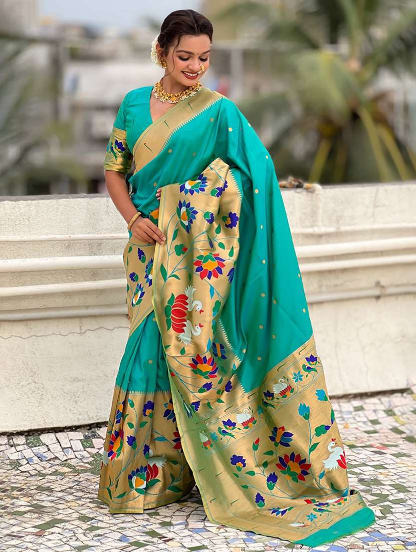 women self design paithani saree with blouse - 22571280 -  Standard Image - 2