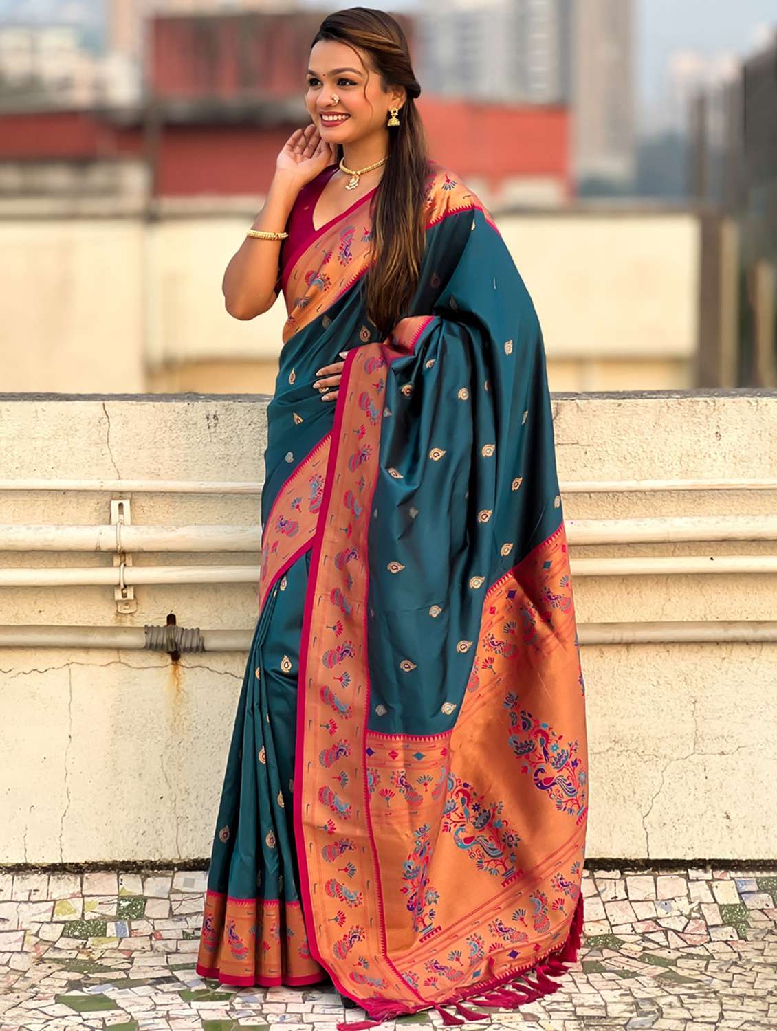 women self design paithani saree with blouse - 22571283 -  Standard Image - 2