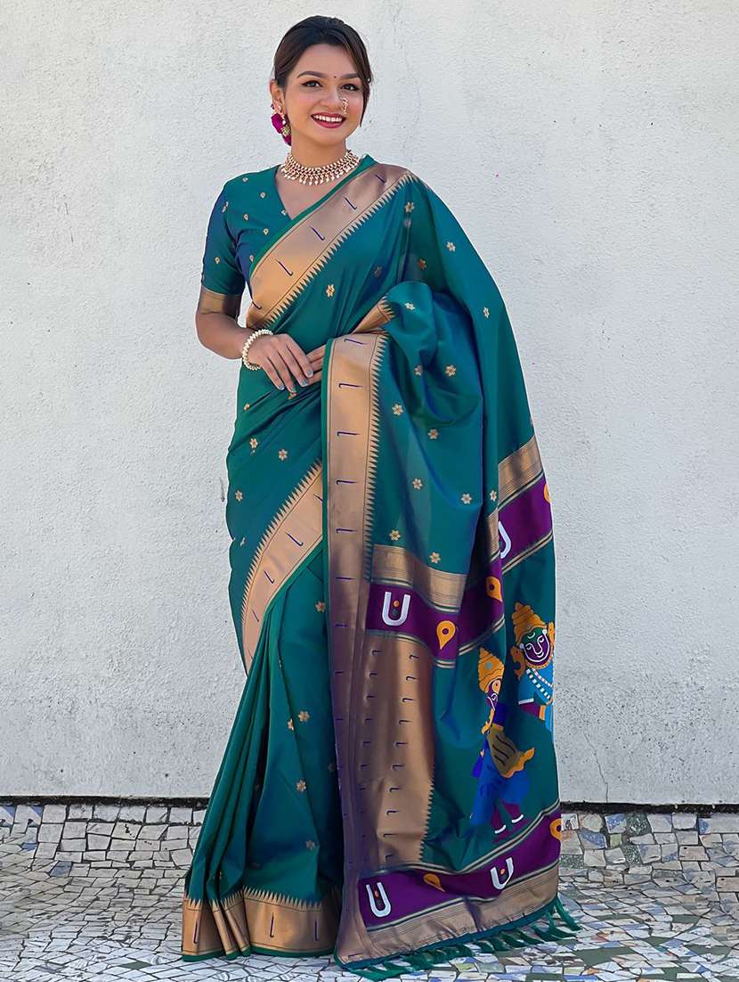 women self design paithani saree with blouse - 22571310 -  Standard Image - 2