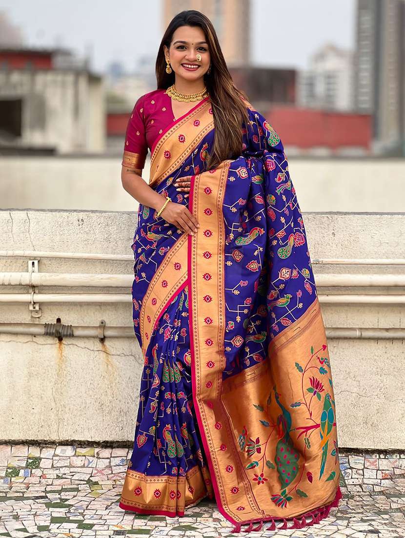 women self design paithani saree with blouse - 22571323 -  Standard Image - 2