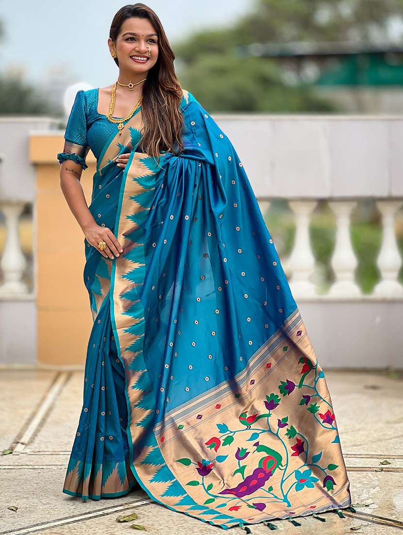 women self design paithani saree with blouse