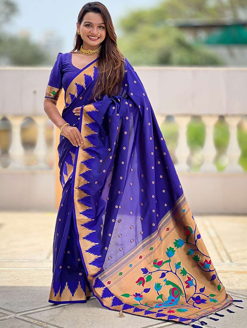women self design paithani saree with blouse - 22571377 -  Standard Image - 2