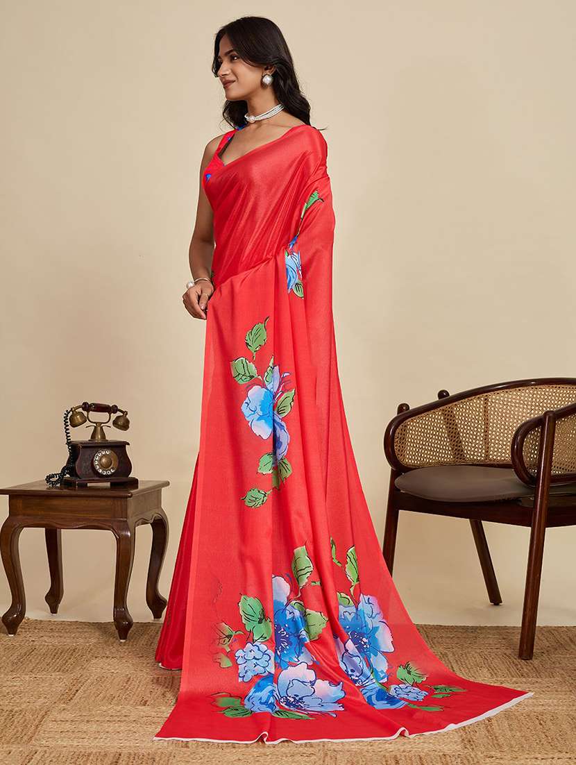 women printed casual wear saree with blouse - 22571399 -  Standard Image - 2