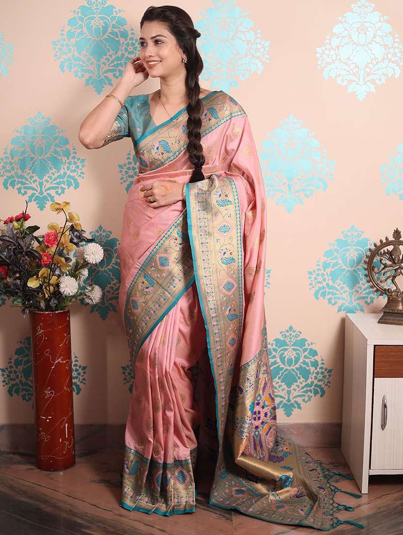 women self design paithani saree with blouse - 22571459 -  Standard Image - 2