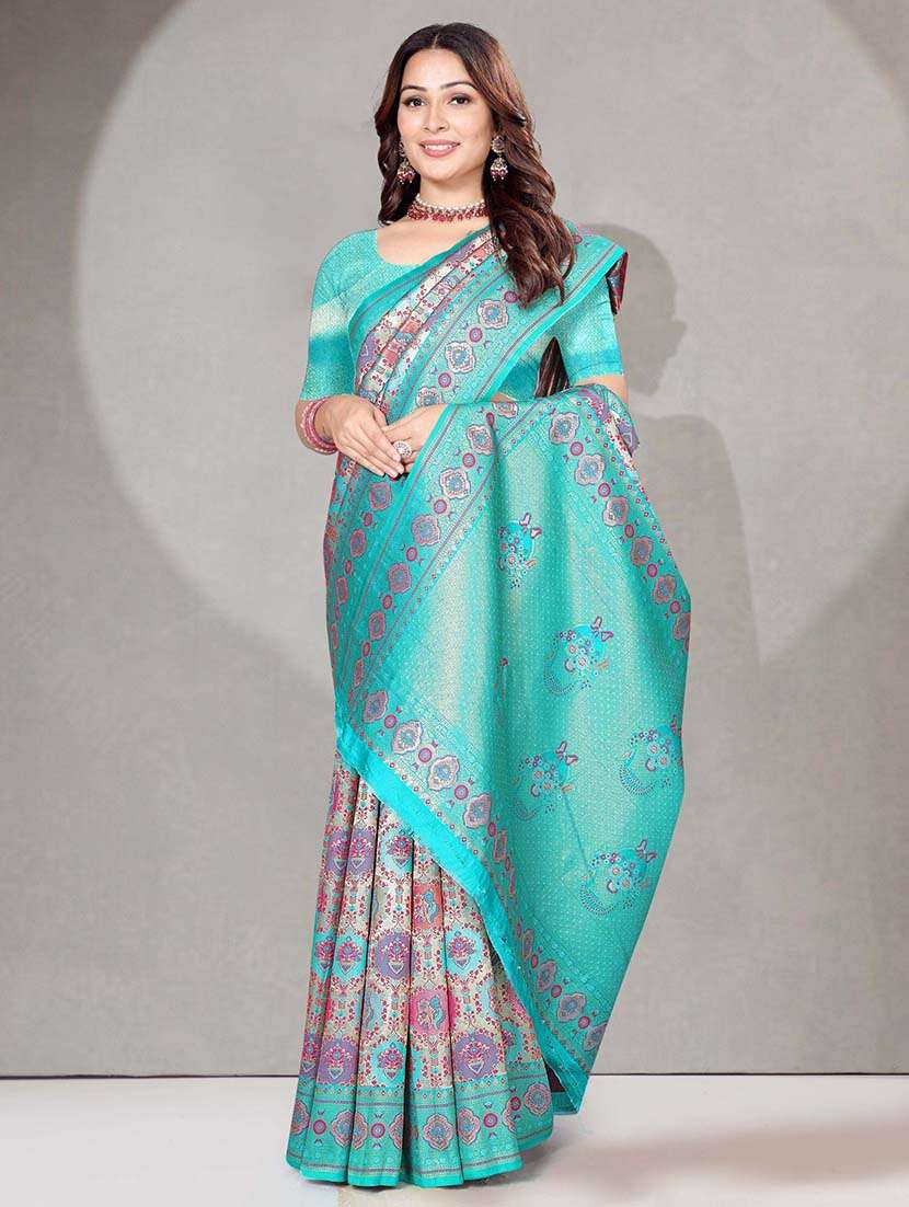 women self design dharmavaram saree with blouse - 22571472 -  Standard Image - 2