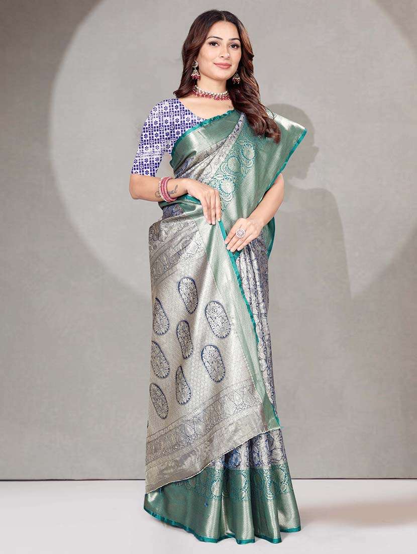 women self design kanjivaram saree with blouse - 22571484 -  Standard Image - 2