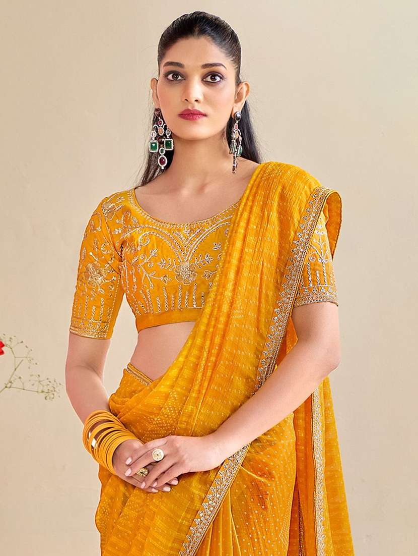 women bandhani printed saree with blouse - 22571509 -  Standard Image - 2