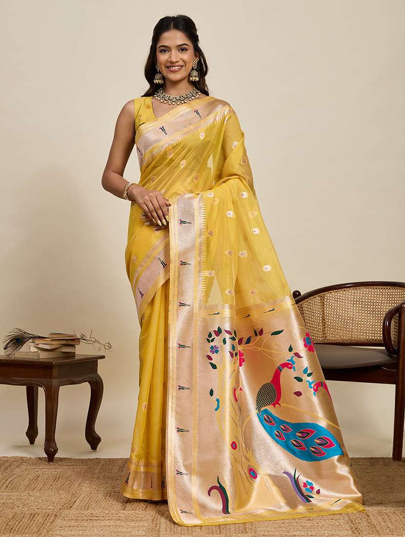 women self design paithani saree with blouse