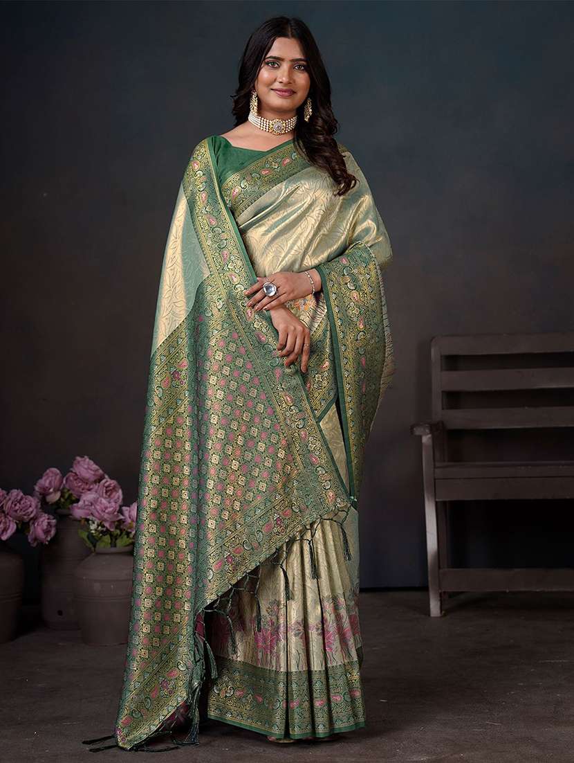 women self design kanjivaram saree with blouse - 22571563 -  Standard Image - 2