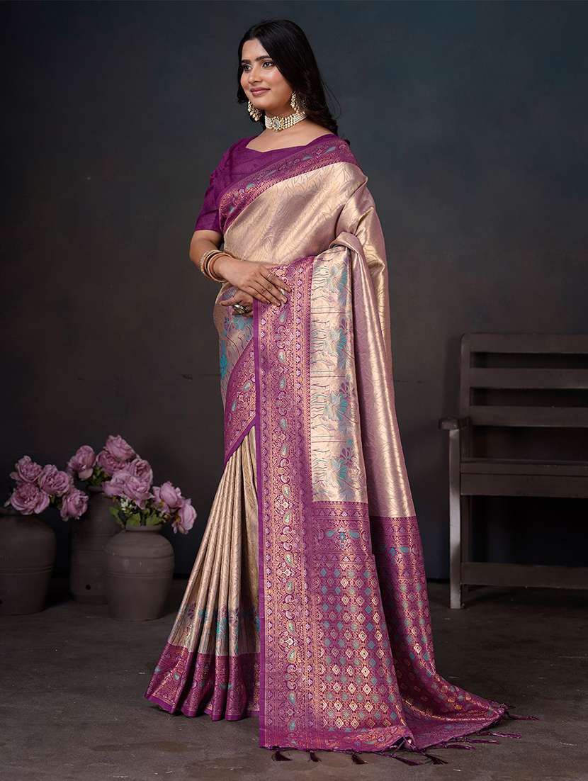 women self design kanjivaram saree with blouse - 22571566 -  Standard Image - 2