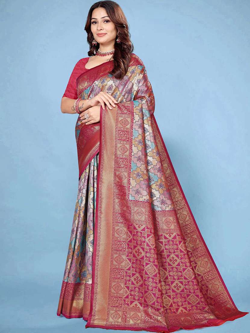 women self design dharmavaram saree with blouse - 22571590 -  Standard Image - 2